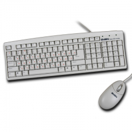 Клавиатура SVEN Base 305 Combo beige, Keyboard + optical mouse, PS/2