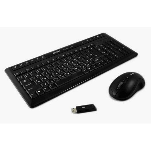 Клавиатура SVEN Wireless 9005 Combo black, Keyboard + optical mouse, USB