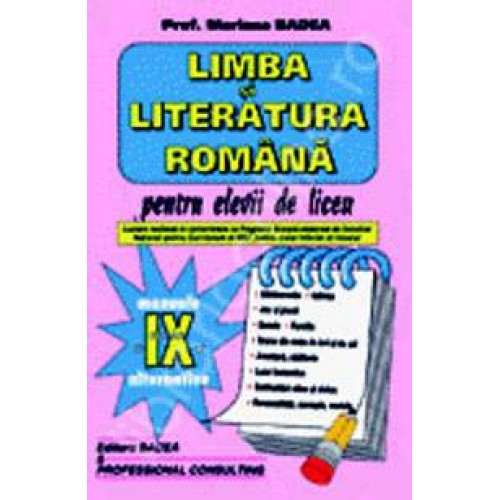 Limba si literatura romana - cls. a IX-a