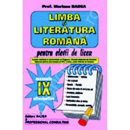 Limba si literatura romana - cls. a IX-a