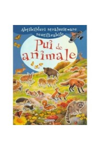 Abtibilduri stralucitoare reutilizabile.Pui de animale