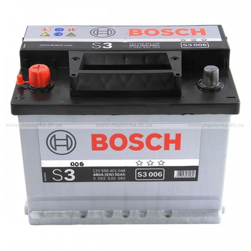 АКБ Bosch S3 12V 56AH 480(EN)
