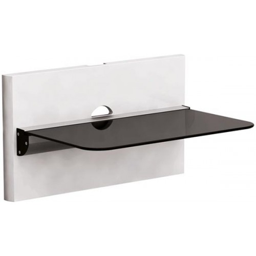 Brateck DVD-18-01 Aluminium&Glass 1 shelve + Wall pannel 305mmx465mm, 8Kg, Cable management