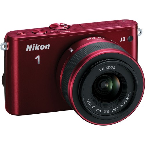 Компактный фотоаппарат со сменным объективом Nikon 1 J3 kit (10-30 mm VR) Red