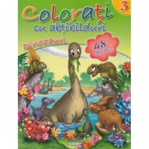 Colorati cu abtibilduri3.Dinozauri