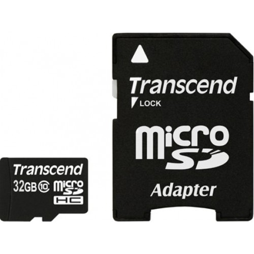 Карта памяти Transcend 32 GB microSDHC class 10 + SD Adapter TS32GUSDHC10