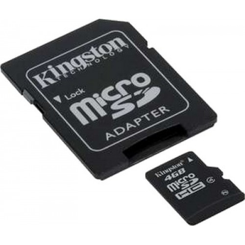 Карта памяти Kingston 4 GB microSDHC class 4 + SD Adapter SDC4/4GB