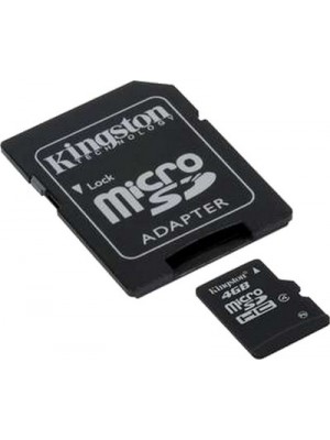 Карта памяти Kingston 4 GB microSDHC class 4 + SD Adapter SDC4/4GB