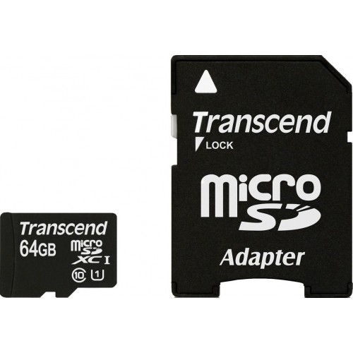 Карта памяти Transcend 64 GB microSDXC UHS-I Premium + SD Adapter TS64GUSDU1