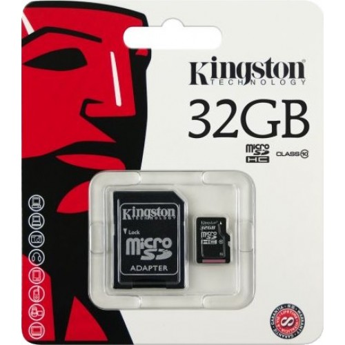 Карта памяти Kingston 32 GB microSDHC class 10 + SD Adapter SDC10/32GB