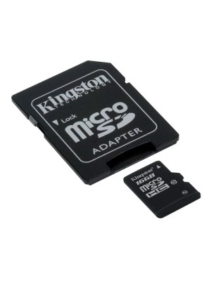 Карта памяти Kingston 16 GB microSDHC class 10 + SD Adapter SDC10/16GB