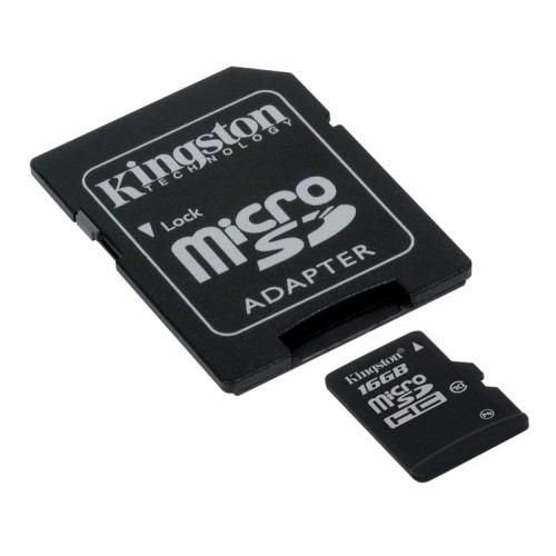 Карта памяти Kingston 16 GB microSDHC class 10 + SD Adapter SDC10/16GB