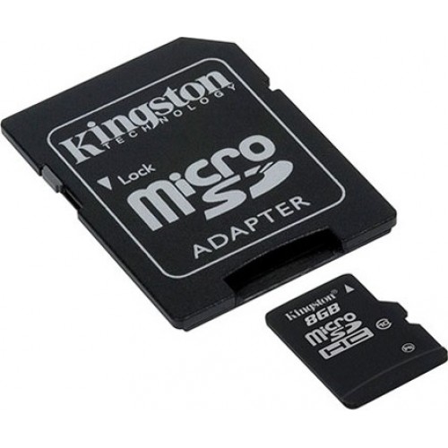 Карта памяти Kingston 8 GB microSDHC class 10 + SD Adapter SDC10/8GB