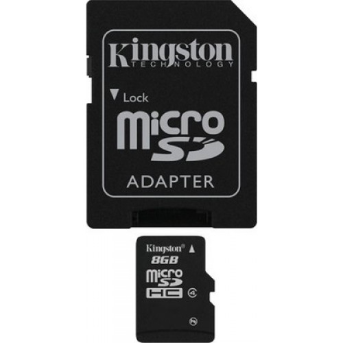 Карта памяти Kingston 8 GB microSDHC class 4 + SD adapter SDC4/8GB