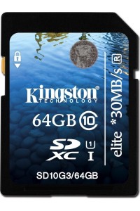 Карта памяти  Kingston 64 GB SDXC Class 10 UHS-I Elite SD10G3/64GB