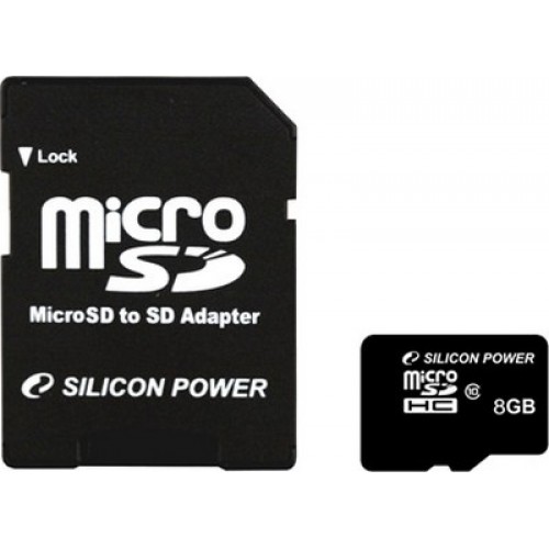 Карта памяти Silicon Power 8 GB microSDHC Class 10 + SD adapter