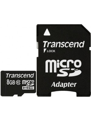 Карта памяти Transcend 8 GB microSDHC class 10 + SD Adapter TS8GUSDHC10