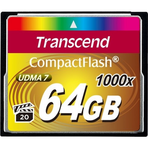 Карта памяти Transcend 64 GB 1000X CompactFlash Card TS64GCF1000