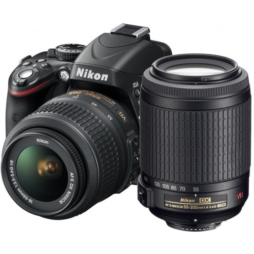 Зеркальный фотоаппарат Nikon D3200 Kit (18-55mm + 55-200mm) VR